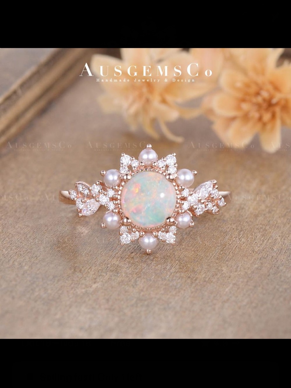 Vintage Natural Opal Engagement Ring